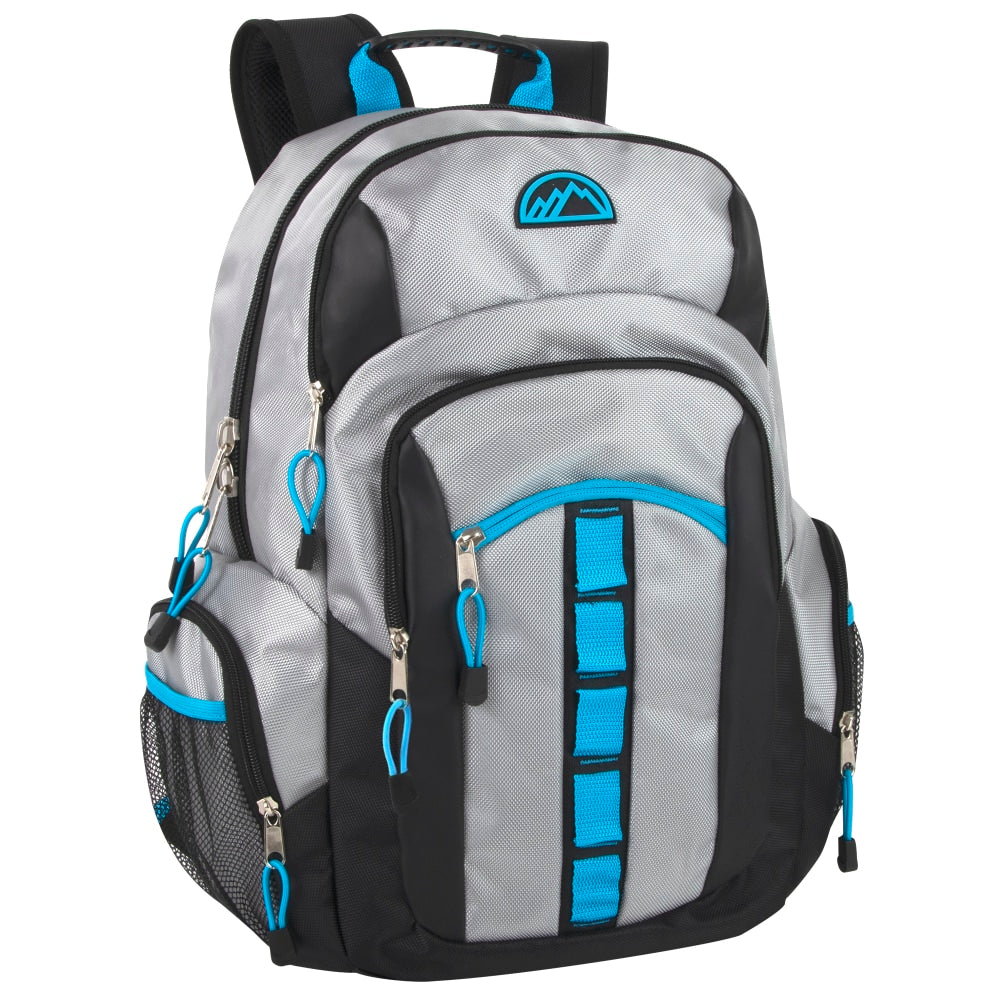 Mountain Edge Multi-Pocket Daisy Chain Backpack With 17in Laptop Sleeve, Gray