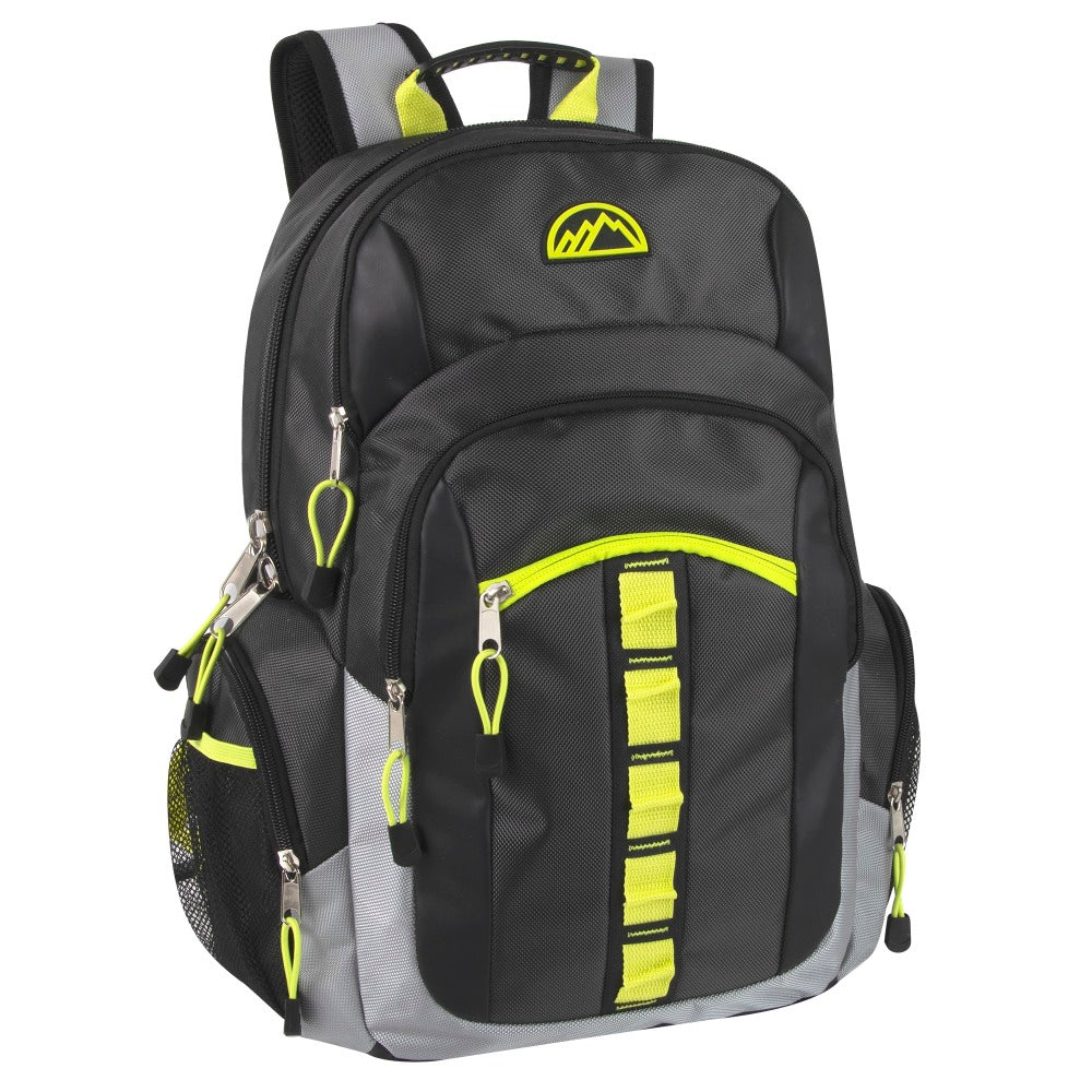 Mountain Edge Multi-Pocket Daisy Chain Backpack With 17in Laptop Sleeve, Dark Gray