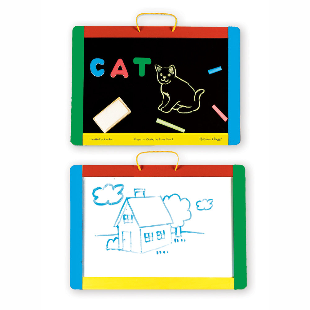 Melissa & Doug Magnetic Chalkboard And Dry-Erase Board Set, 16in x 12in