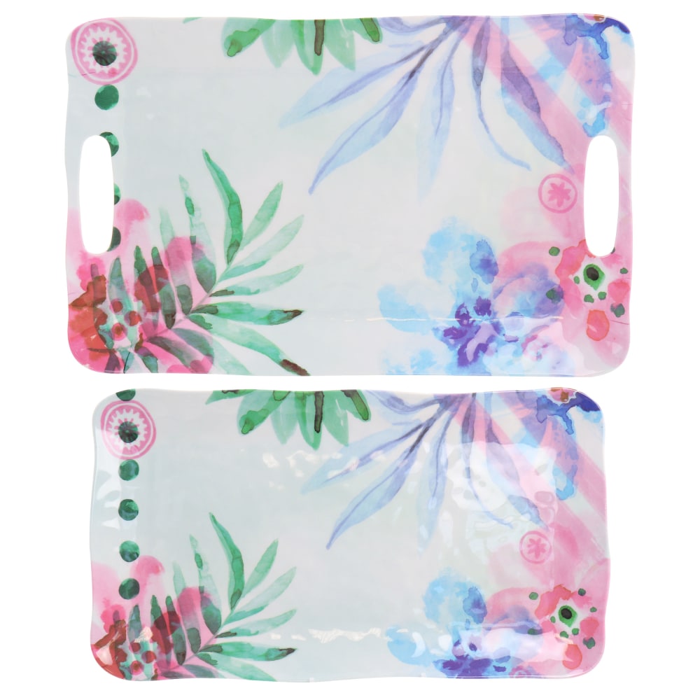 Gibson Tia Mowry Spice Cinnamon Twist 2-Piece Melamine Serving Tray Set, Multicolor