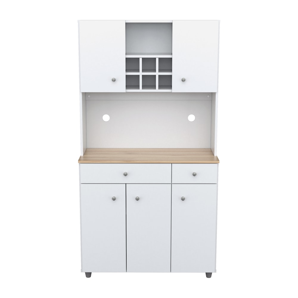 Inval Galley Kitchen Storage Cabinet, 66-1/16inH x 35-1/16inW x 15-1/2inD, White