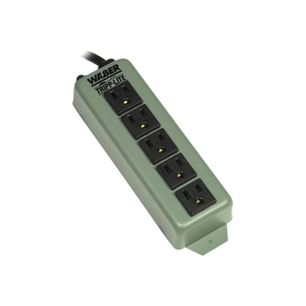 Tripp Lite Waber Industrial Power Strip 5 Outlet 6ft Cord Switchless 5-15P - Power distribution strip - 15 A - AC 120 V - input: NEMA 5-15 - output connectors: 5 (NEMA 5-15) - 6 ft cord - blue gray
