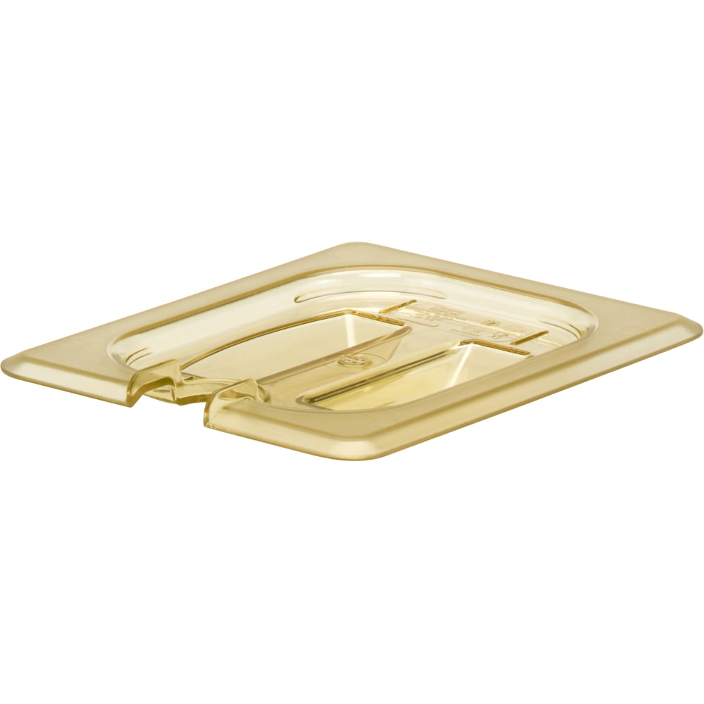 Cambro H-Pan High-Heat GN 1/8 Notched Covers With Handles, 15/16inH x 5-1/4inW x 6-3/8inD, Amber, Pack Of 6 Covers