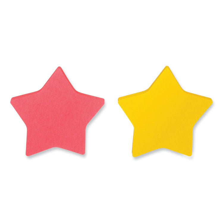 Die-Cut Star Shaped Notepads, 2.6" x 2.6", Assorted Colors, 75 Sheets/Pad, 2 Pads/Pack