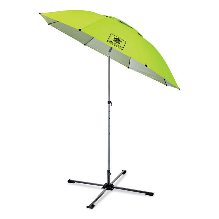 Shax 6199 Lightweight Work Umbrella Stand Kit, 7.5 ft dia x 92" Tall, Polyester/Steel, Lime