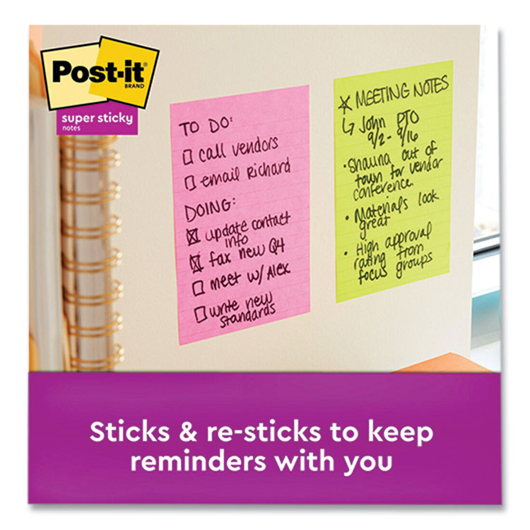 Pads in Supernova Neon Collection Colors, Note Ruled, Cabinet Pack, 4" x 6", 45 Sheets/Pad, 24 Pads/Pack