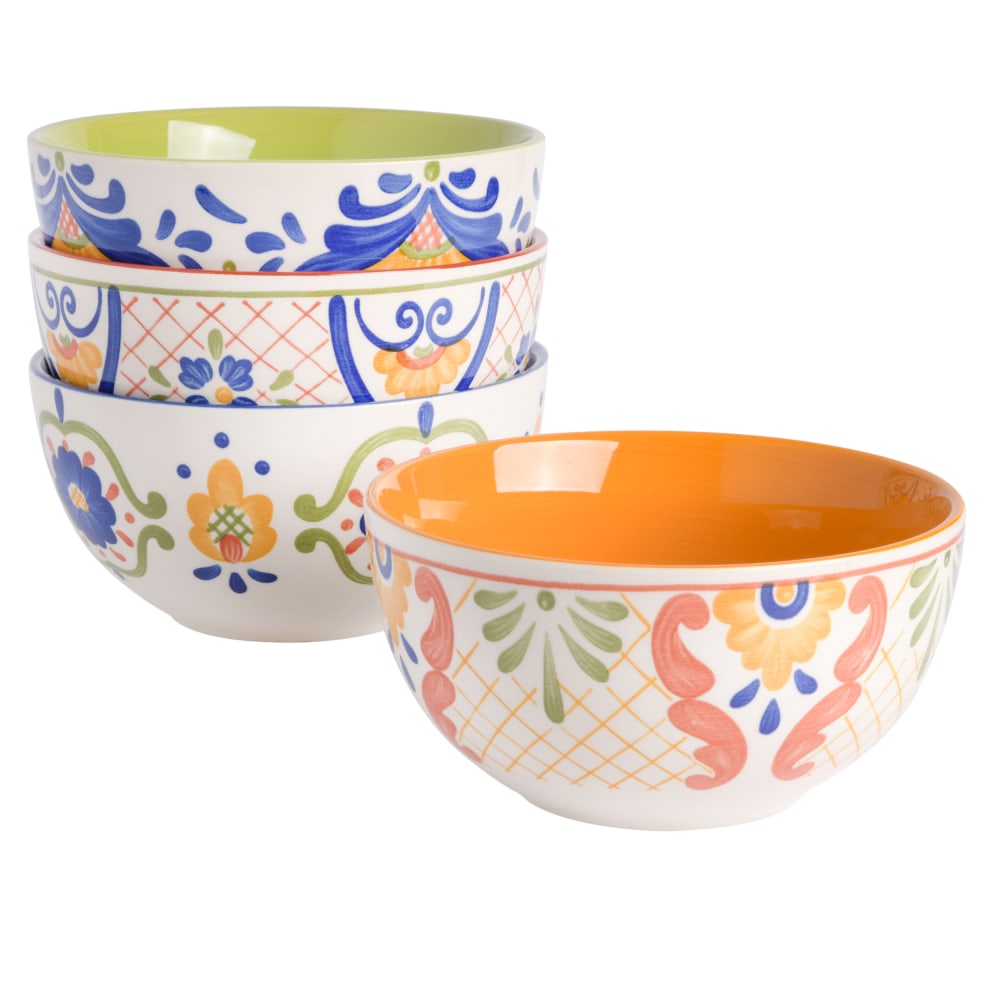 Laurie Gates Tierra 4-Piece Bowl Set, 6in, Assorted Colors