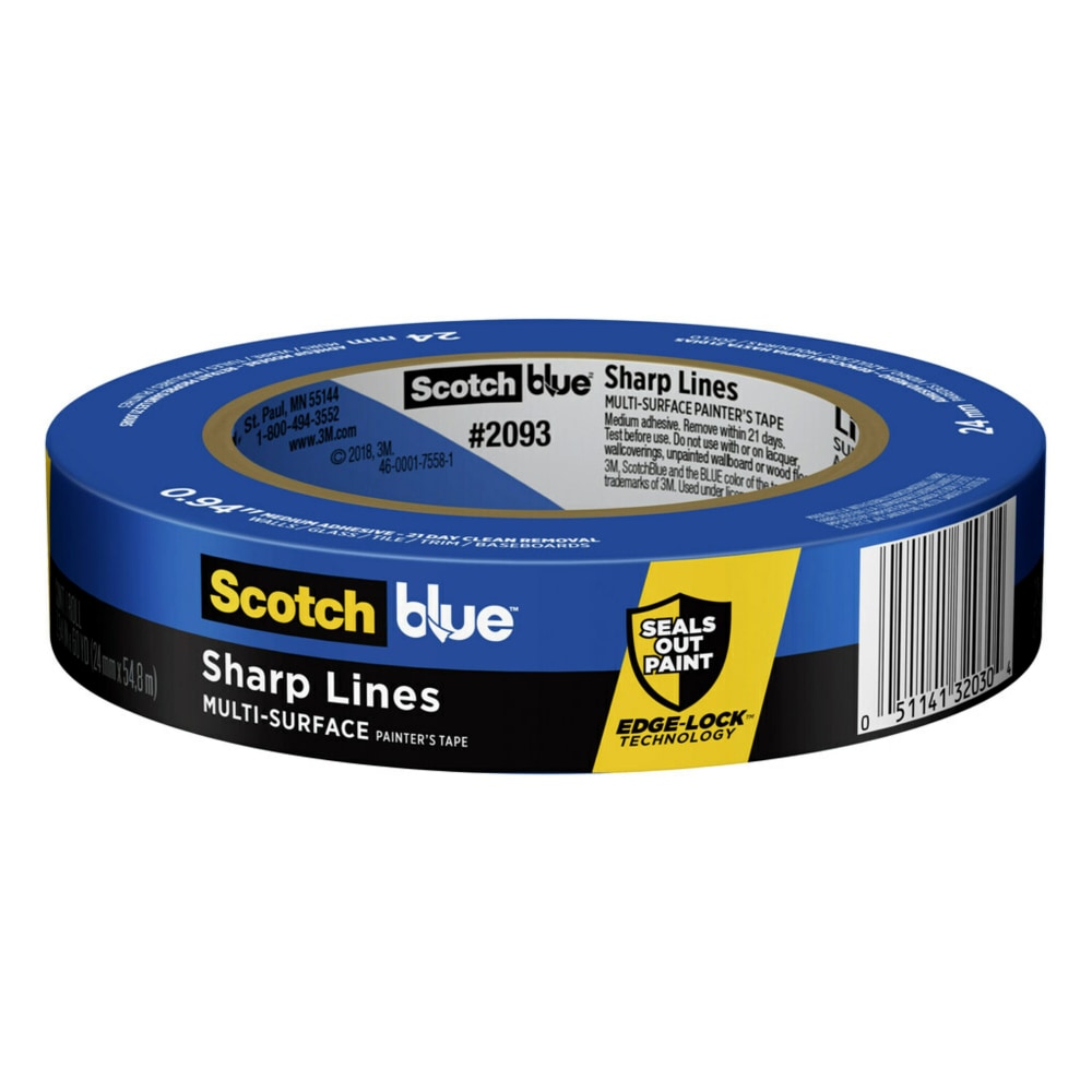 Scotch Blue Painters Tape Advanced Multi-Surface, 3in Core, 1in x 60 Yd.