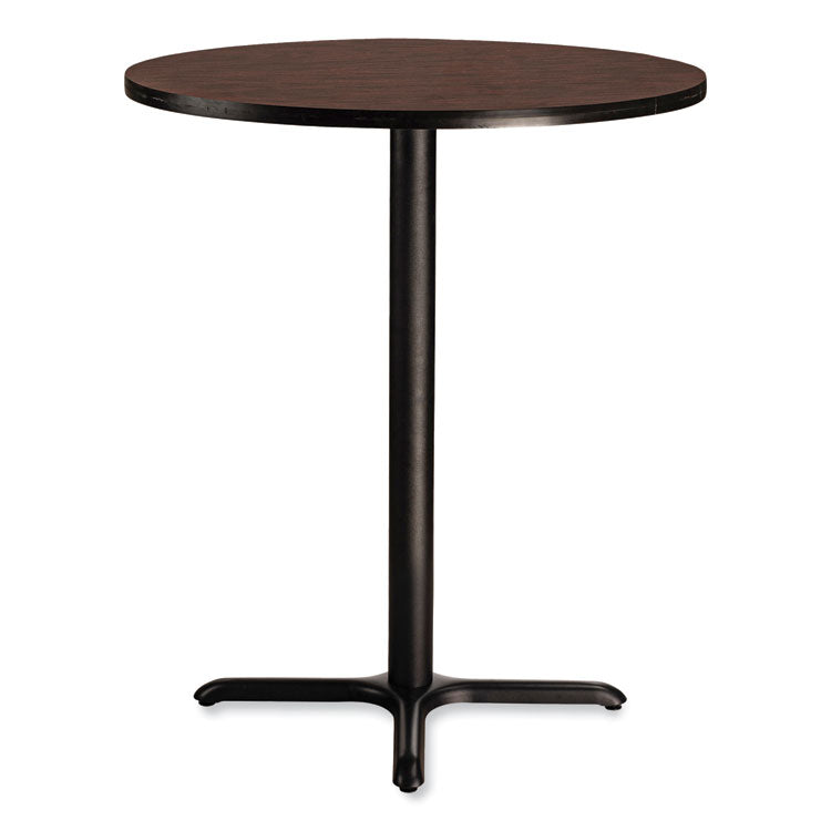 Cafe Table, 36" Diameter x 42h, Round Top/X-Base, Mahogany Top, Black Base