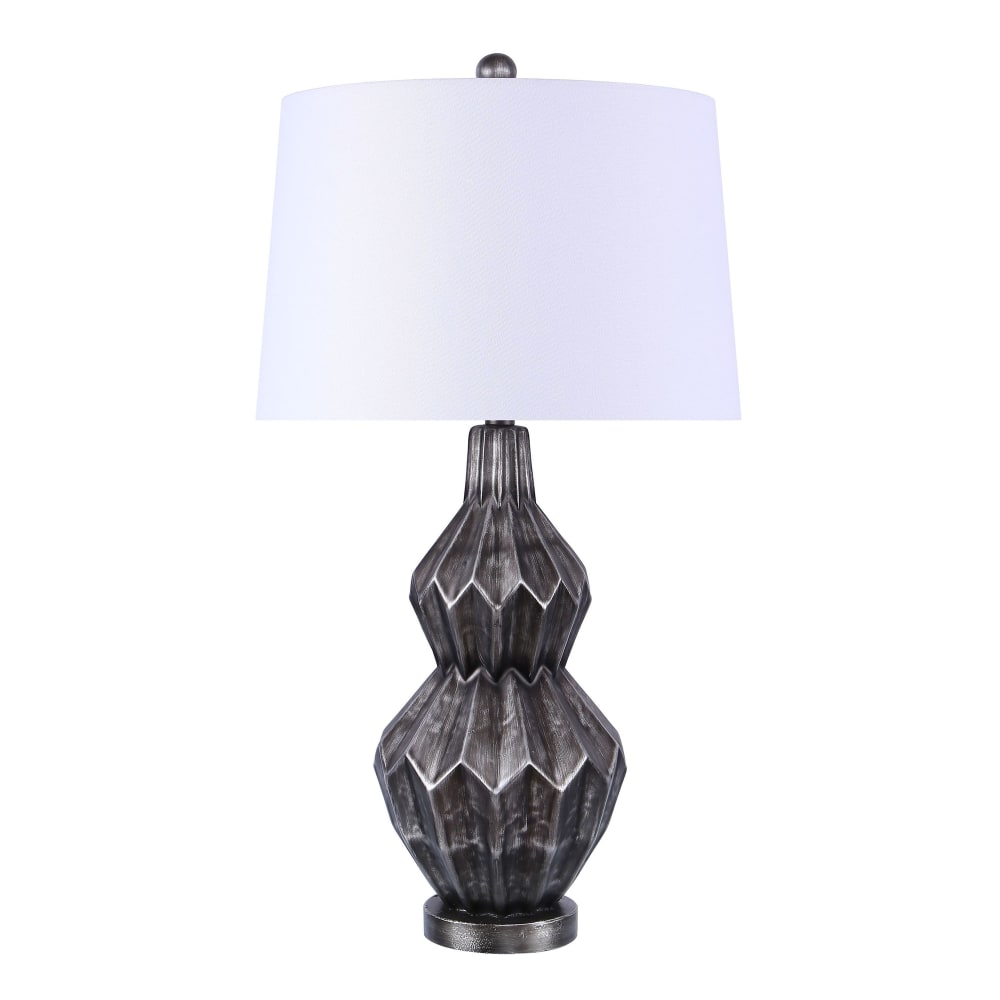 LumiSource Astro Contemporary Table Lamp, 31-1/2inH, White Shade/Black & Silver Base