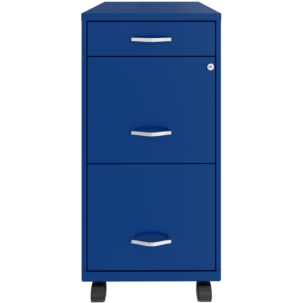 Realspace SOHO Organizer 18inD Vertical 3-Drawer Mobile File Cabinet, Blue