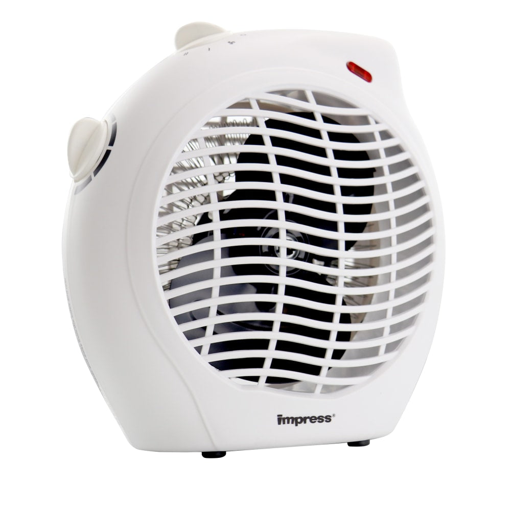 Impress 750 To 1500W Dual-Setting Electric Fan Heater With Thermostat, 10in x 5in