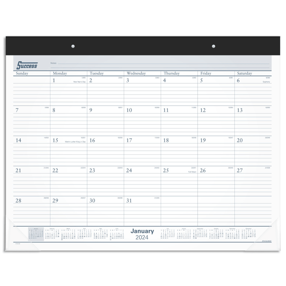2024 AT-A-GLANCE Monthly Desk Pad Calendar, 21-3/4in x 17in, January To December 2024, ST2400