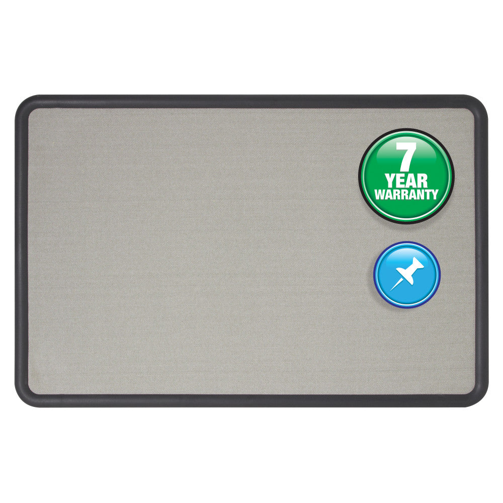 Quartet Contour Bulletin Board, 36in x 48in, Plastic Frame With Black Finish