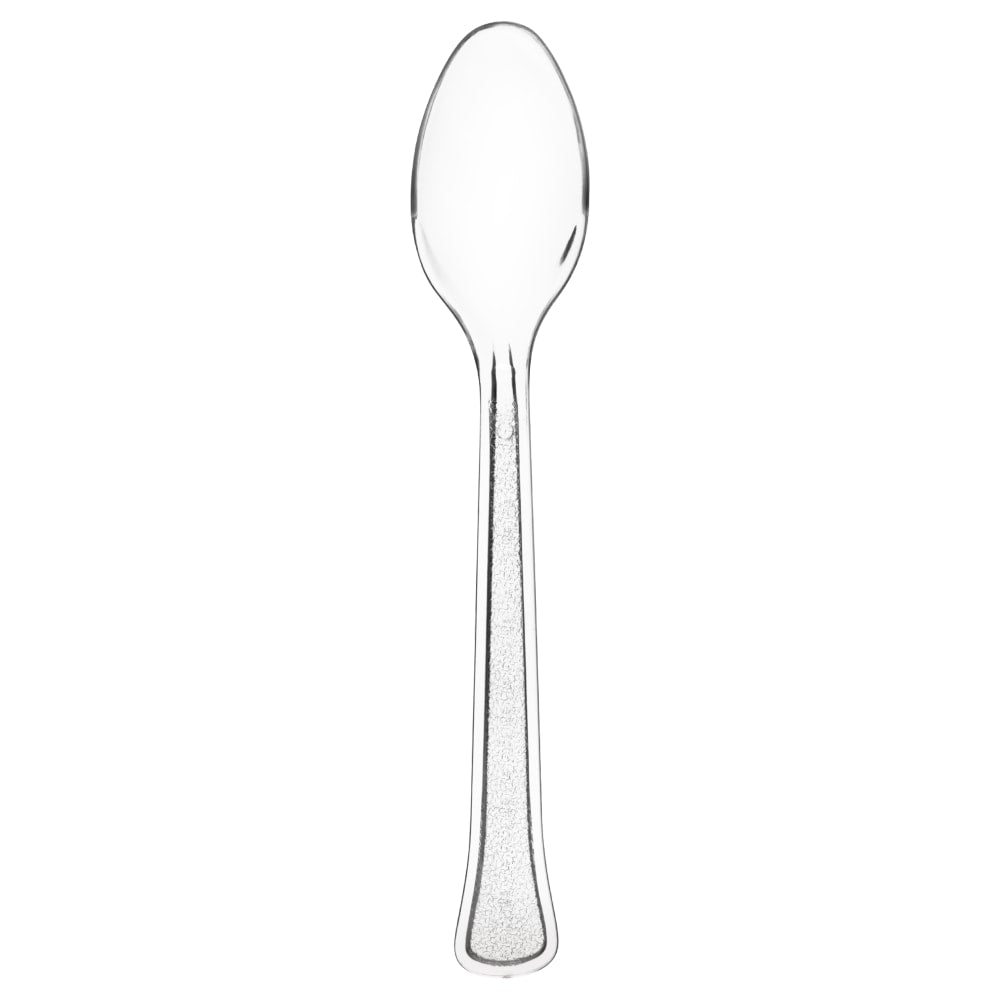 Amscan 8018 Solid Heavyweight Plastic Spoons, Clear, 50 Spoons Per Pack, Case Of 3 Packs