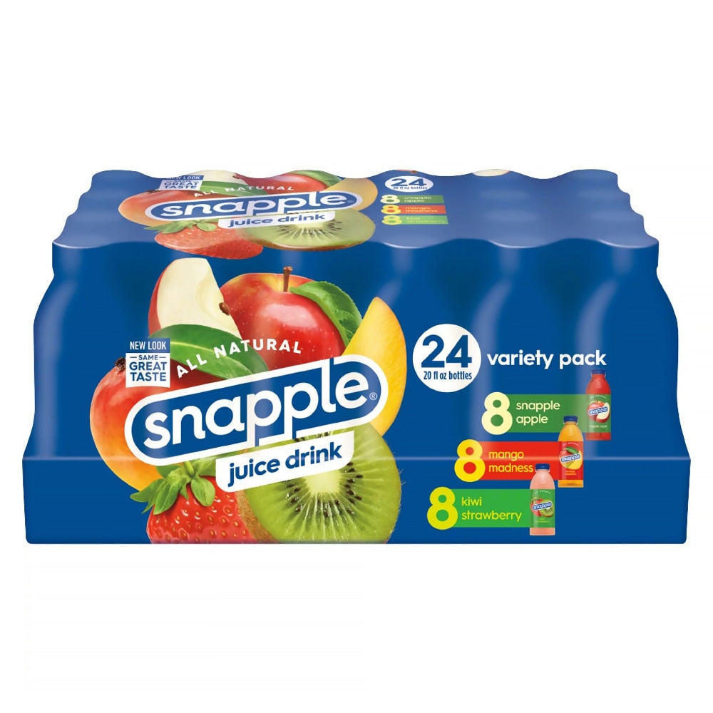 Snapple All Natural Juice Drink, 20 Oz Bottle, Pack Of 24 Bottles
