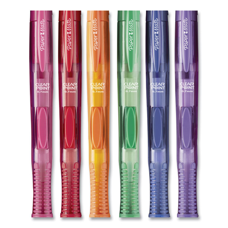 Clearpoint Color Mechanical Pencils, 0.7 mm, Assorted Lead and Barrel Colors, 6/Pack