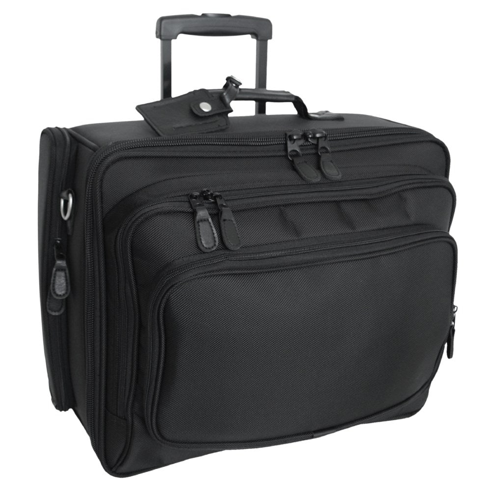Mercury Tactical Gear Wheeled Computer Bag With 17in Laptop Pocket, Black