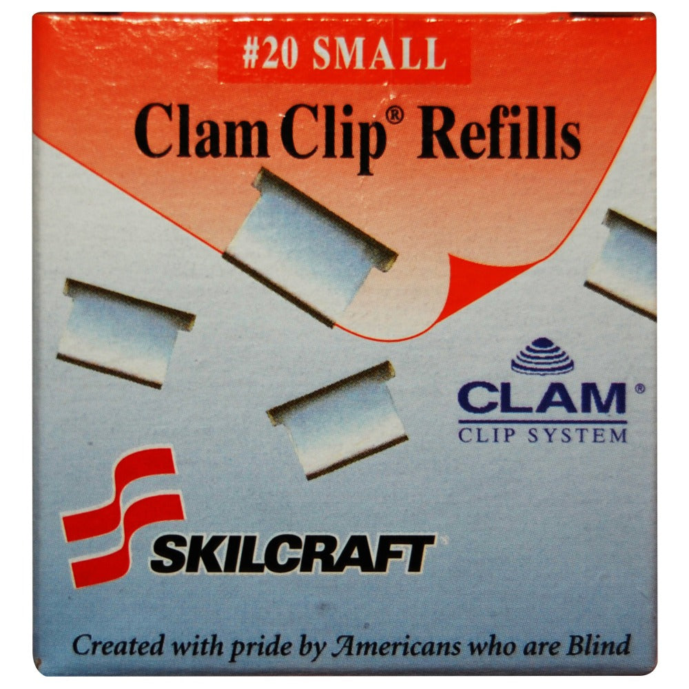 SKILCRAFT Clam Paper Clip Refills, Box Of 50, Silver (AbilityOne 7510-01 392-6512)