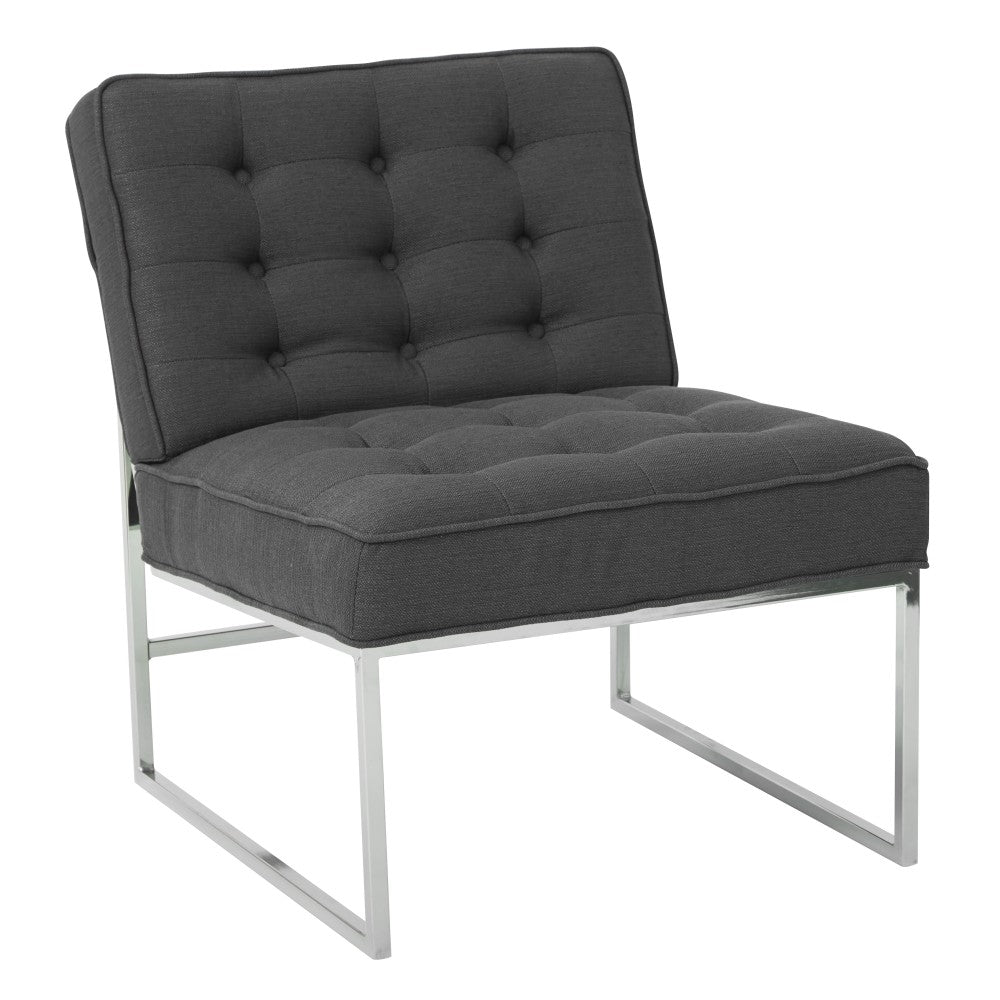 Ave Six Anthony Guest Chair, Klein Charcoal/Chrome