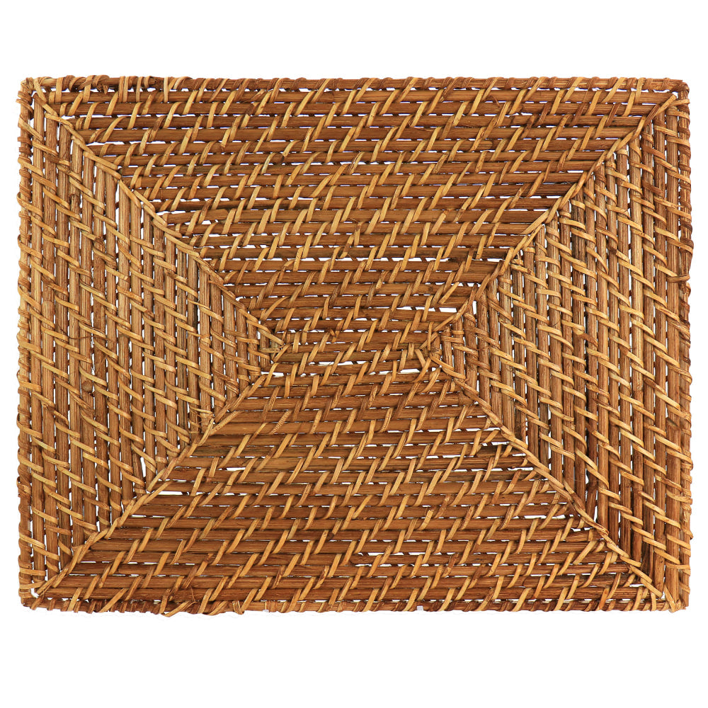 Martha Stewart Rattan Woven Rectangular Placemat, 16-1/4in x 12-13/16in, Brown