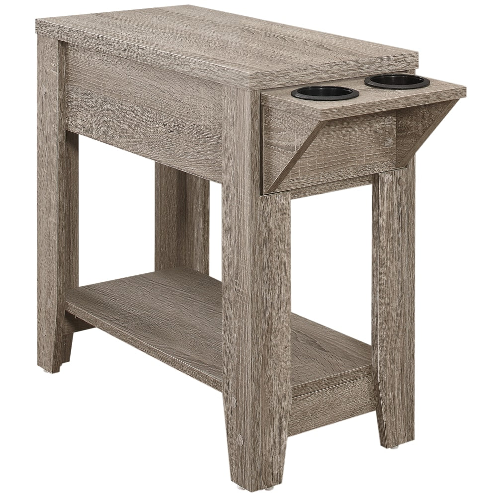 Monarch Specialties Jacquelyne Accent Table, 24inH x 12inW x 28-3/4inD, Dark Taupe