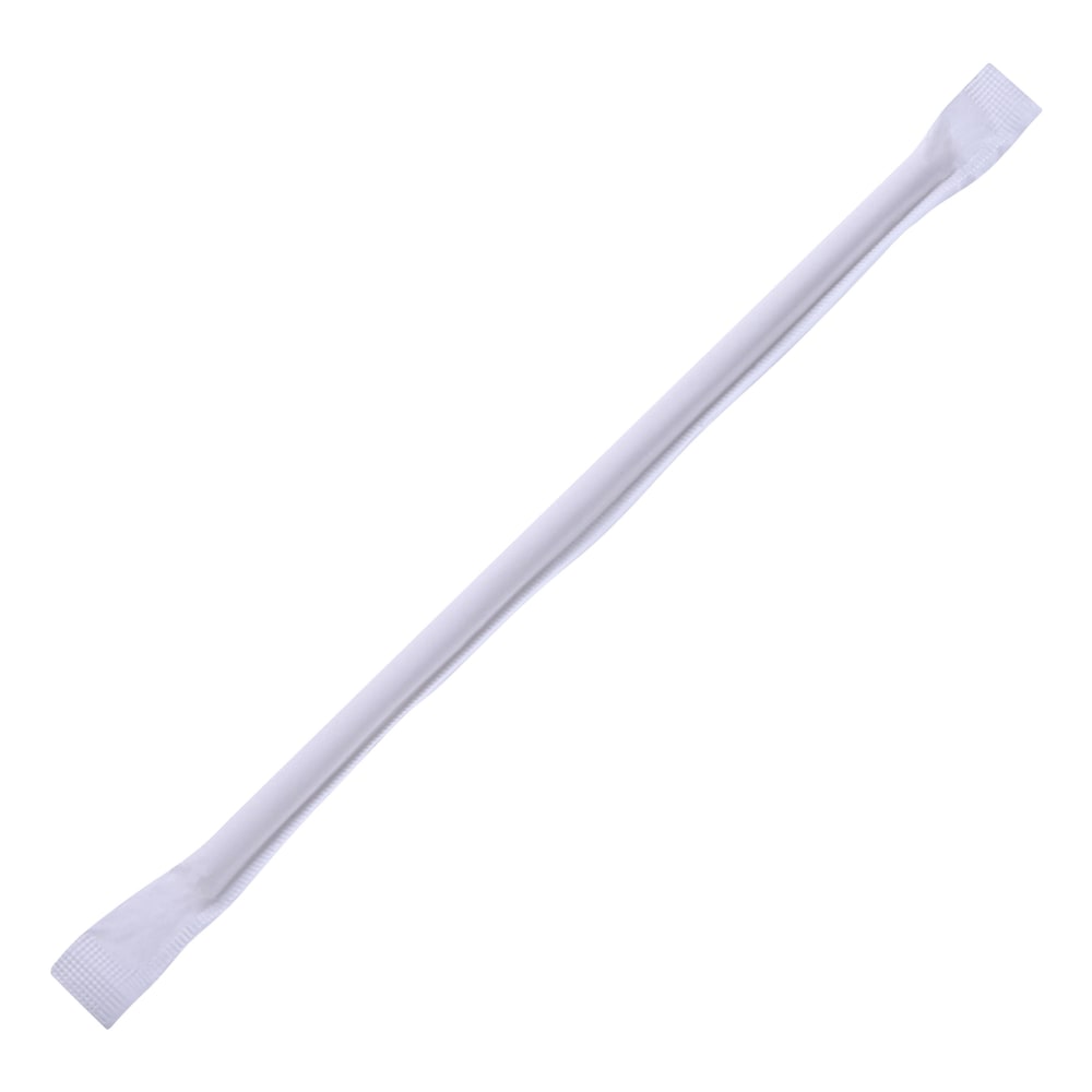 Genuine Joe Wrapped Paper Straws, White, Box Of 500