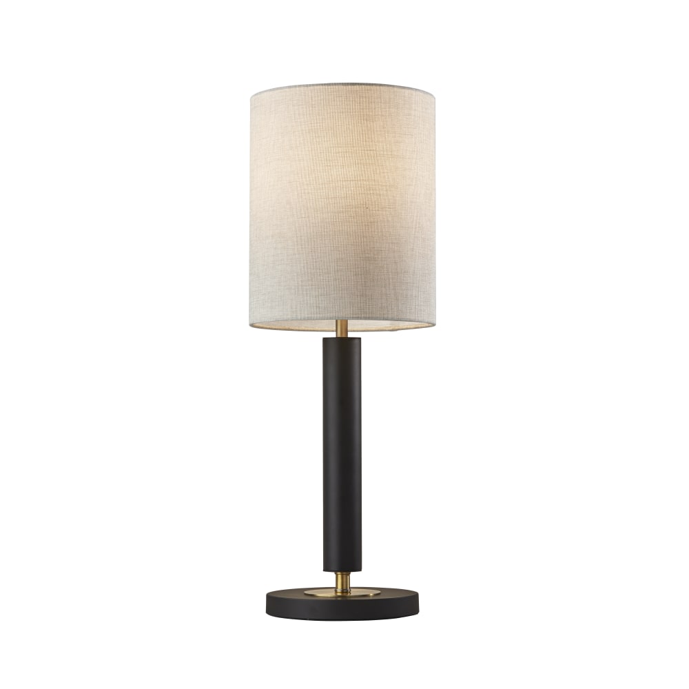 Adesso Hollywood Table Lamp, 27inH, Off-White Shade/Black Base
