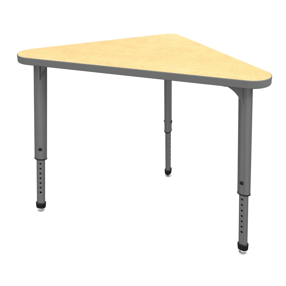 Marco Group Apex Series Adjustable Triangle 41inW Student Desk, Fusion Maple/Gray