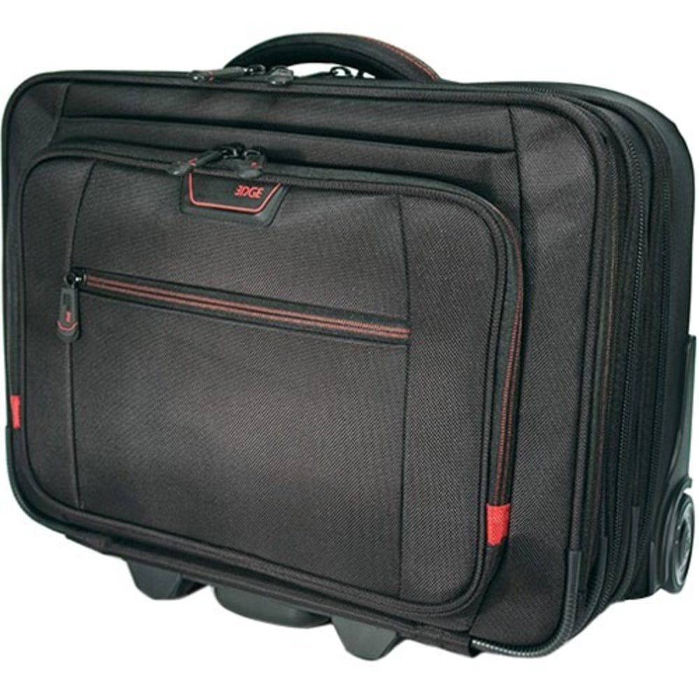 Mobile Edge Travel/Luggage Case for 13in to 17.3in iPhone Notebook - Black, Red - 1680D Ballistic Nylon Body - Trolley Strap, Telescoping Handle, Handle - 14in Height x 18in Width x 10in Depth