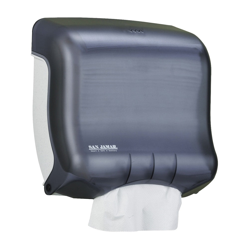 San Jamar Ultrafold Towel Dispenser, 11 1/2in x 11 1/2in x 6in, Black/Pearl