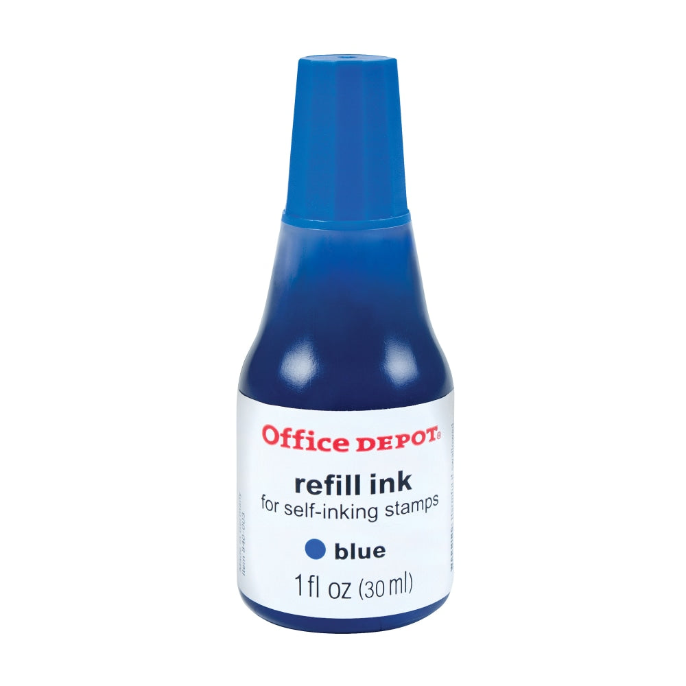 Office Depot Brand Self-Inking Refill Ink, 1 Oz, Blue