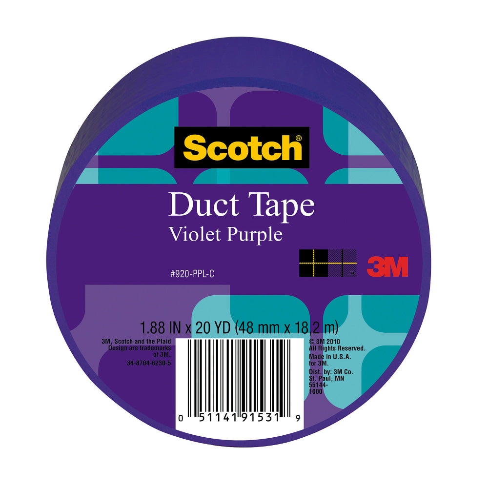 Scotch Colored Duct Tape, 1 7/8in x 20 Yd., Purple