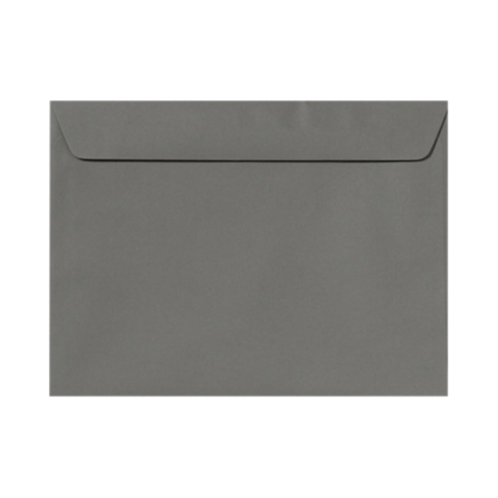 LUX Booklet 9in x 12in Envelopes, Gummed Seal, Smoke Gray, Pack Of 50