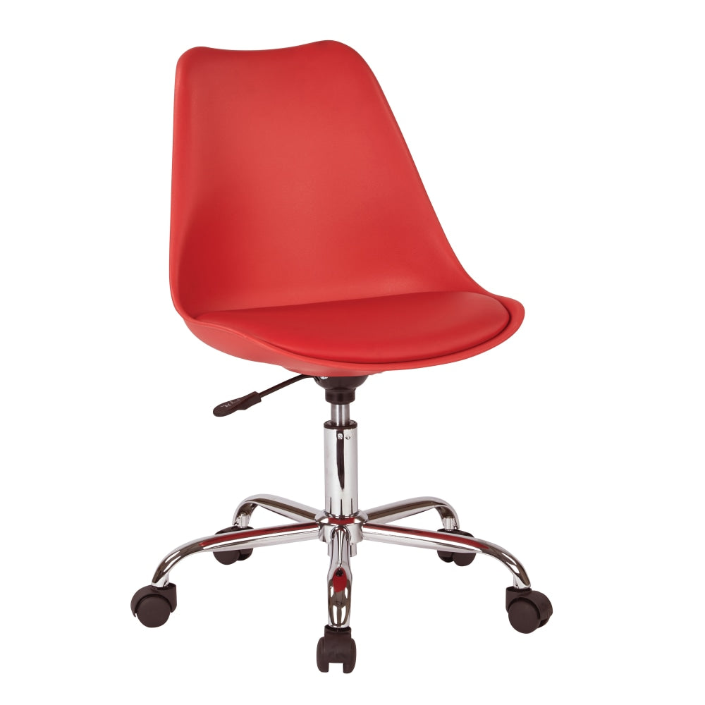 Ave Six Emerson Mid-Back Chair, Red/Silver