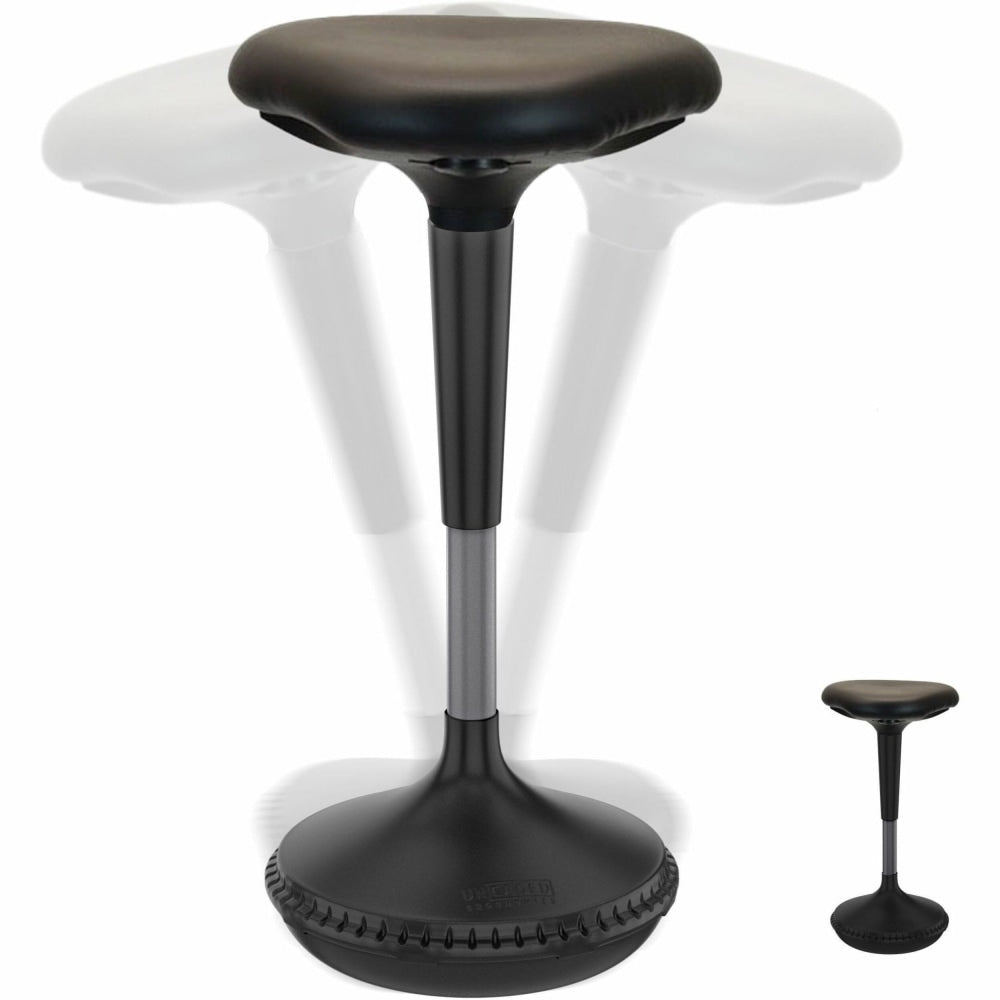 Wobble Stool Standing Desk & Balance Office Stool for Active Sitting Black Saddle Seat Adjustable Height 23-33in Sit Stand Up Perching Chair Uncaged Ergonomics