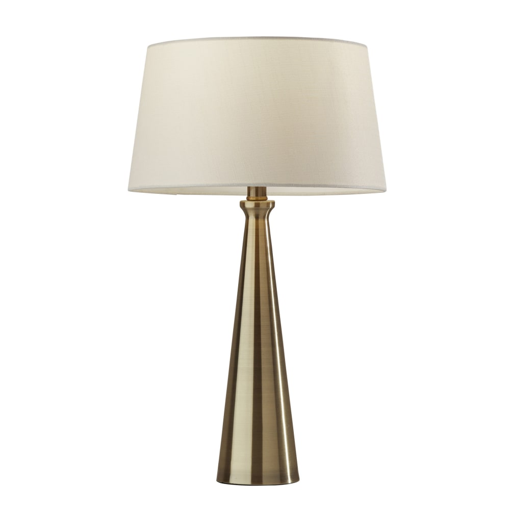 Adesso Simplee Lucy 2-Piece Table Lamp Set, Beige Shades/Antique Brass Bases
