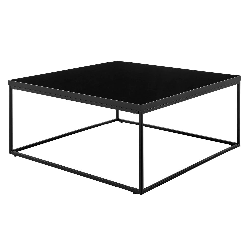 Eurostyle Teresa Square Coffee Table, 15-1/2inH x 35-1/2inW x 35-1/2inD, Matte Black/High Gloss Black