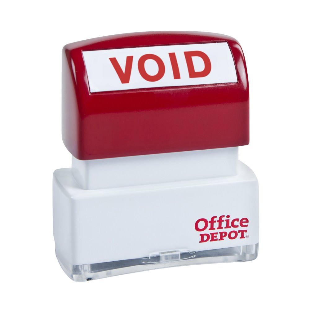 Office Depot Brand Pre-Inked Message Stamp, "Void", Red