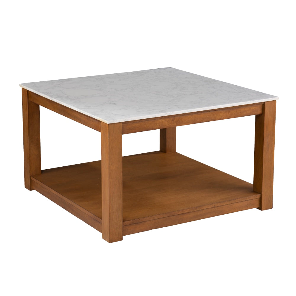 SEI Furniture Chandlen Square Cocktail Table, 18-1/4inH x 30inW x 30inD, Natural/White
