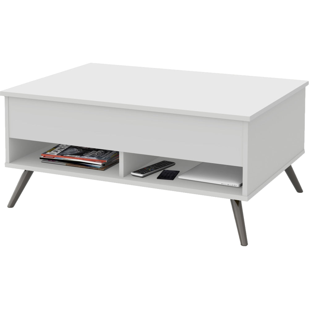 Bestar Krom Lift-Top Coffee Table, 17inH x 37-1/4inW x 26-1/2inD, White
