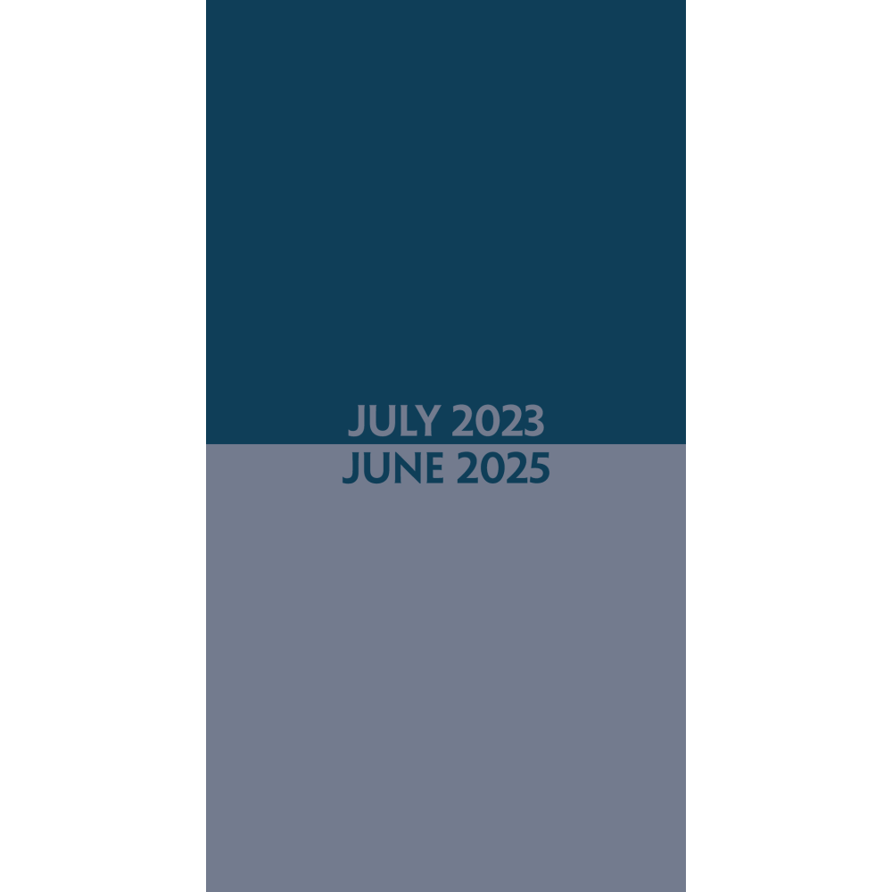 2023-2025 Willow Creek Press Checkbook 2-Year Monthly Academic Pocket Planner, 6-1/2in x 3-1/2in, Blue Duotone, July 2023 To June 2025