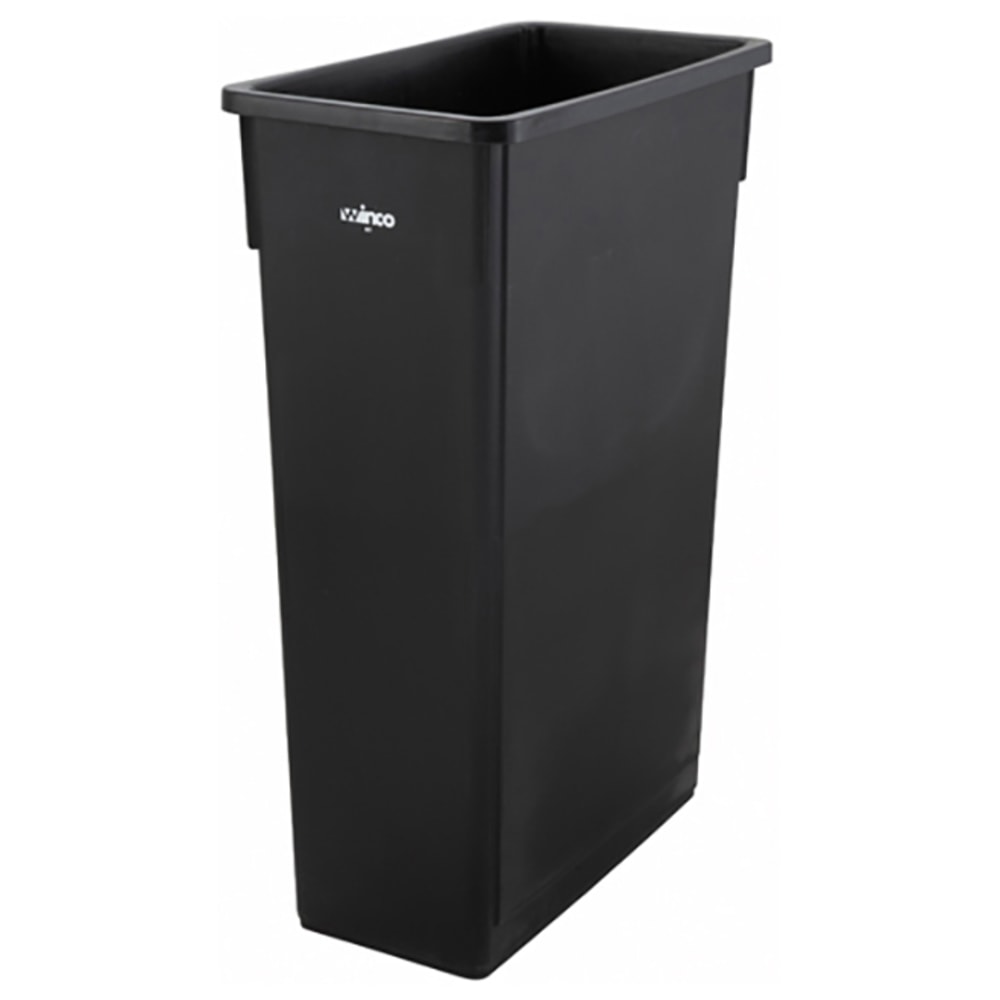 Winco Slim Trash Can, 23 Gallon, Black