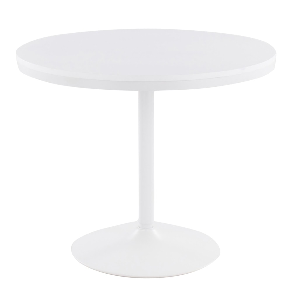 LumiSource Dakota Dining Table, 29-3/4inH x 36inW x 36inD, White/White