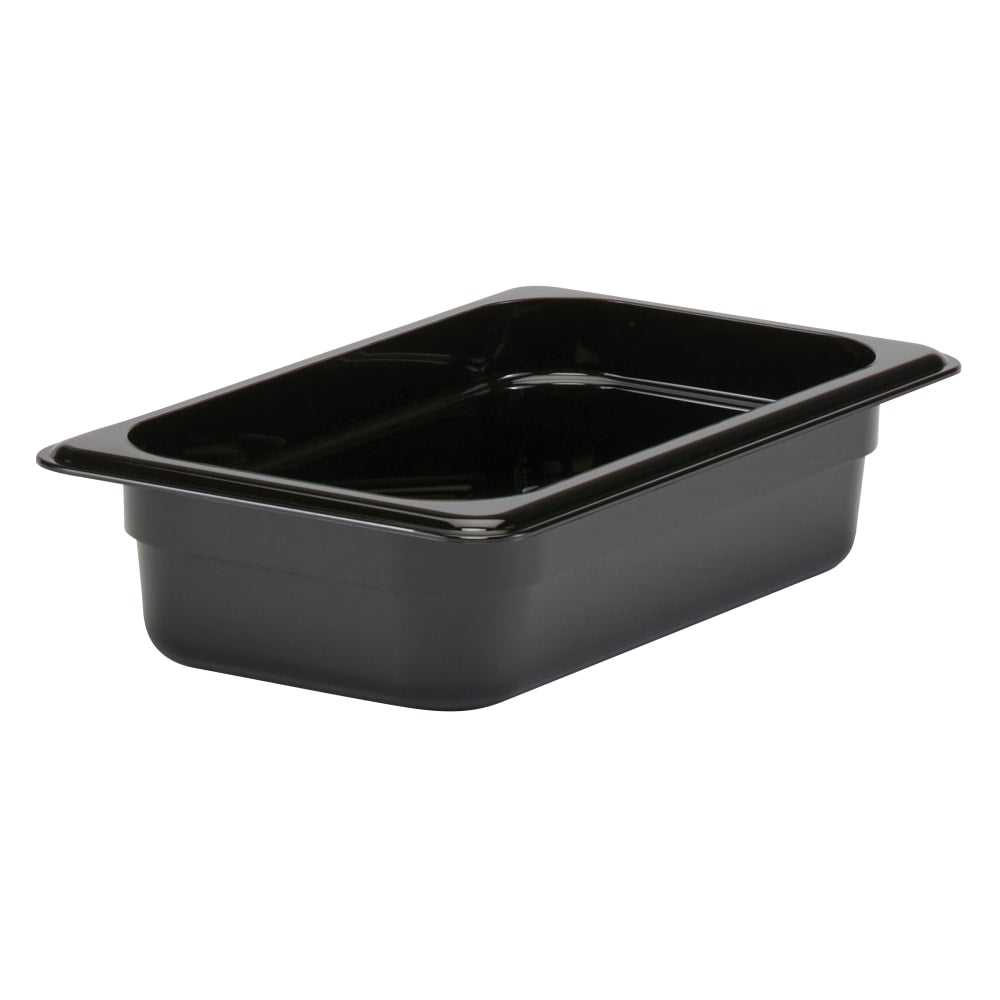 Cambro Camwear GN 1/4 Size 2in Food Pans, 2inH x 6-3/8inW x 10-1/2inD, Black, Set Of 6 Pans