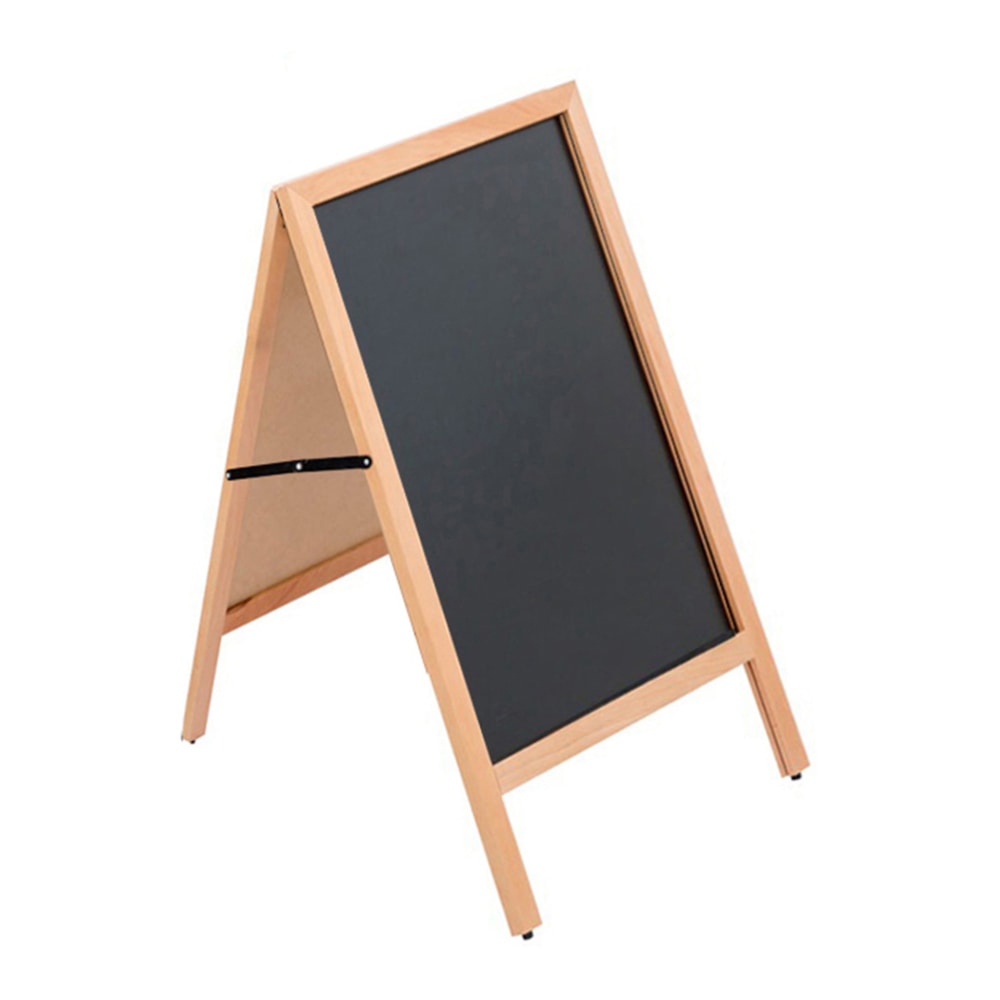 Azar Displays 2-Sided A-Frame Chalkboard, 30 3/4in x 23 1/2in, Oak Wood Frame