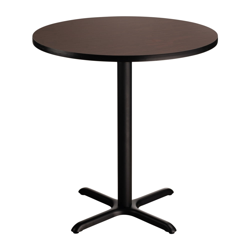 National Public Seating Cafe Table, 36inH x 36inW x 36inD, Mahogany/Black