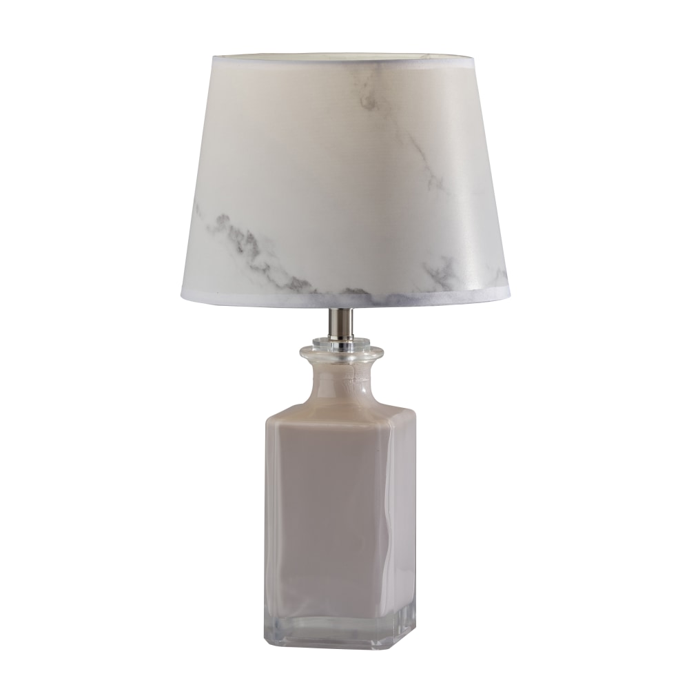Adesso Simplee Glass Table Lamp, 16-1/2in, Marble/Light Purple