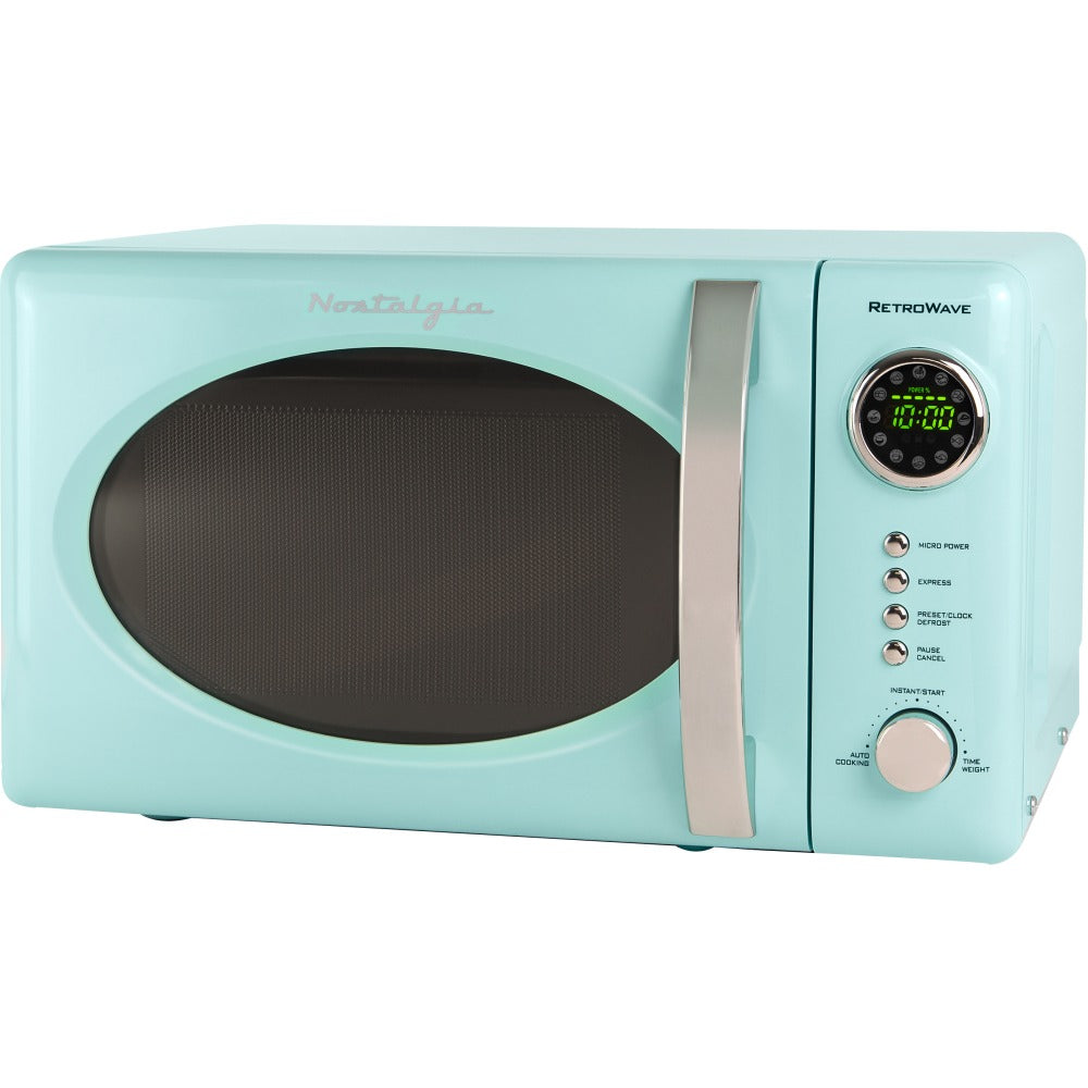 Nostalgia Electrics Retro 0.7 Cu Ft 700-Watt Countertop Microwave, Aqua