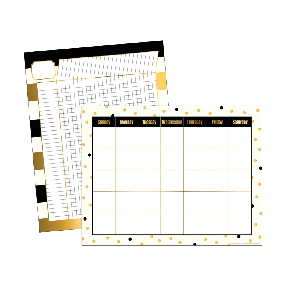 Barker Creek Chart Set, Gold, 17in x 22in, Grades Pre-K+, Pack Of 2